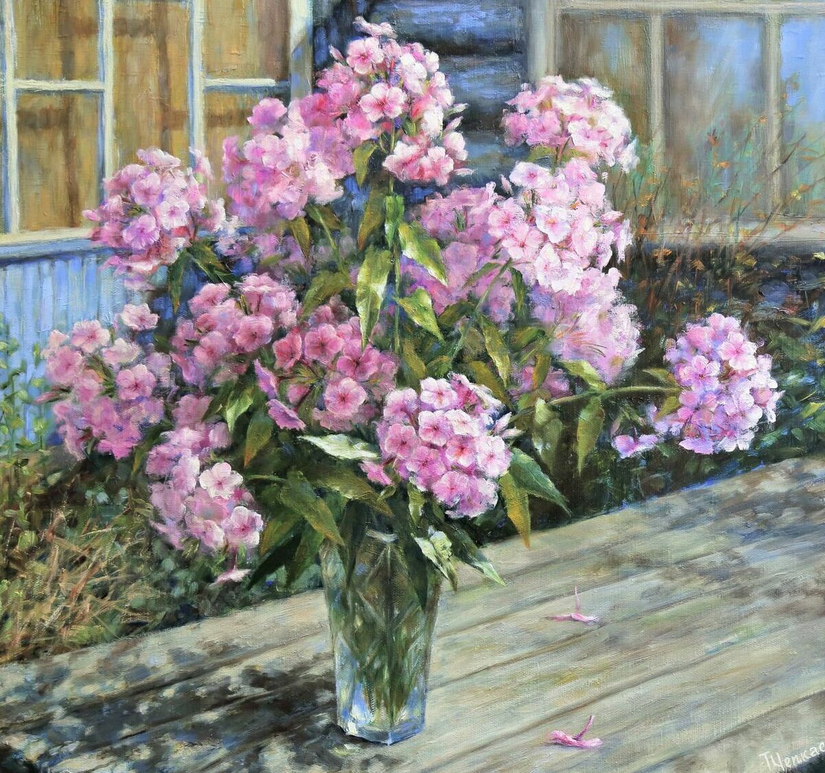 флоксы картина маслом